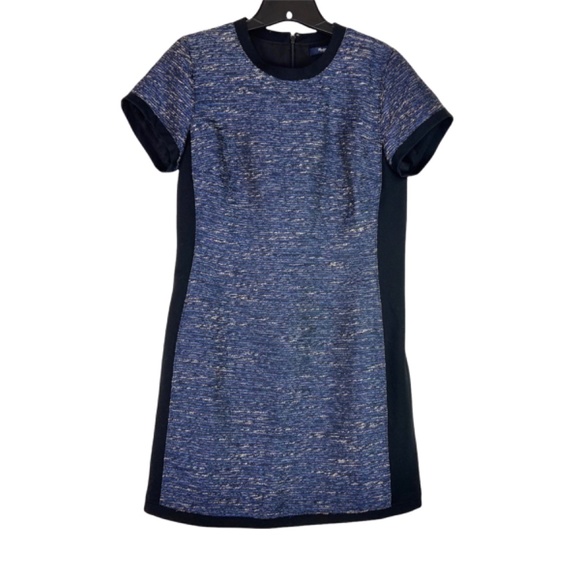 NWT Madewell Shimmer Blue Shirt Dress Woven Metallic - Picture 2 of 8